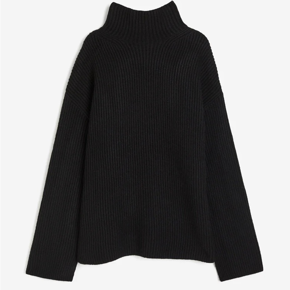 H&M Rib-Knit Mock Turtleneck Sweater
